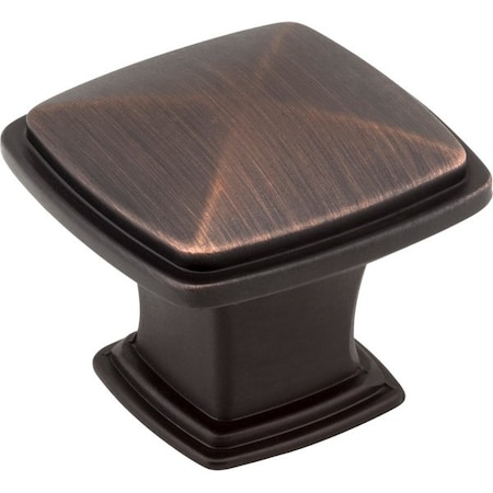 Jeffrey Alexander 1-3/16" Overall Length Brushed Oil Rubbed Bronze Square Milan 1 Cabinet Knob 1091DBAC